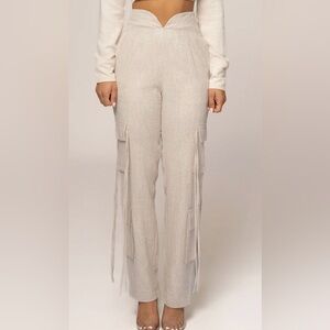 JLUXLABEL Beige Cargo Trousers